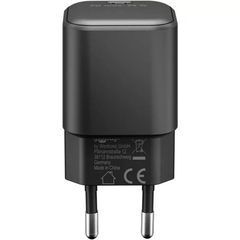 USB-C lādēšanas komplekts GOOBAY 74774 — 65 W lādētājs ar 1 m tekstila USB-C kabeli