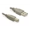 USB kabelis DeLOCK 82216 USB 2.0 3m USB A USB B Pelēks