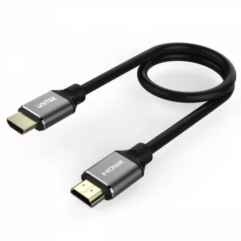 HDMI kabelis Unitek C138W 2 m — HDMI 2.1, 48 Gbit/s, 4K/120Hz, HDR10 & Dolby Vision, ARC, zeltīti savienotāji