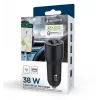 Automašīnas mobilās ierīces lādētājs Gembird TA-UC-AC2PDQC38-CAR-01, USB-C, 38W, 12–24V, melns