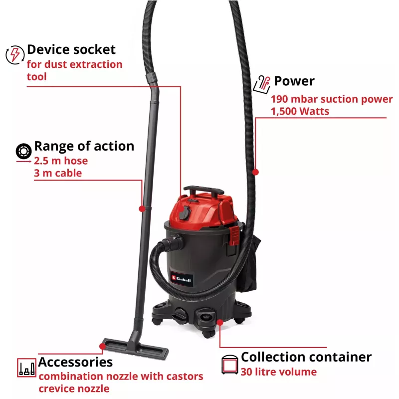 Einhell 2342490 Rokas putekļsūcējs, melns