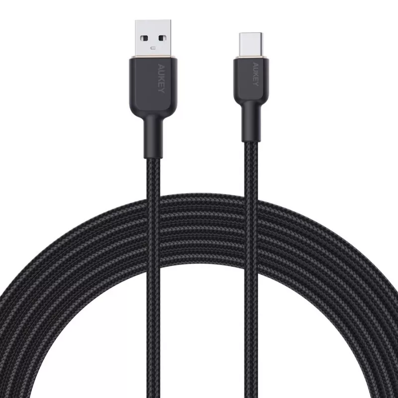 USB A uz USB C kabelis Aukey CB-NAC1, 1 m, pīts neilons, USB PD 60W, USB 2.0