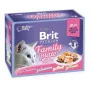 Mitrā kaķu barība Brit Premium Family Plate filejas želejā — jauktas garšas, 12 x 85 g paciņas