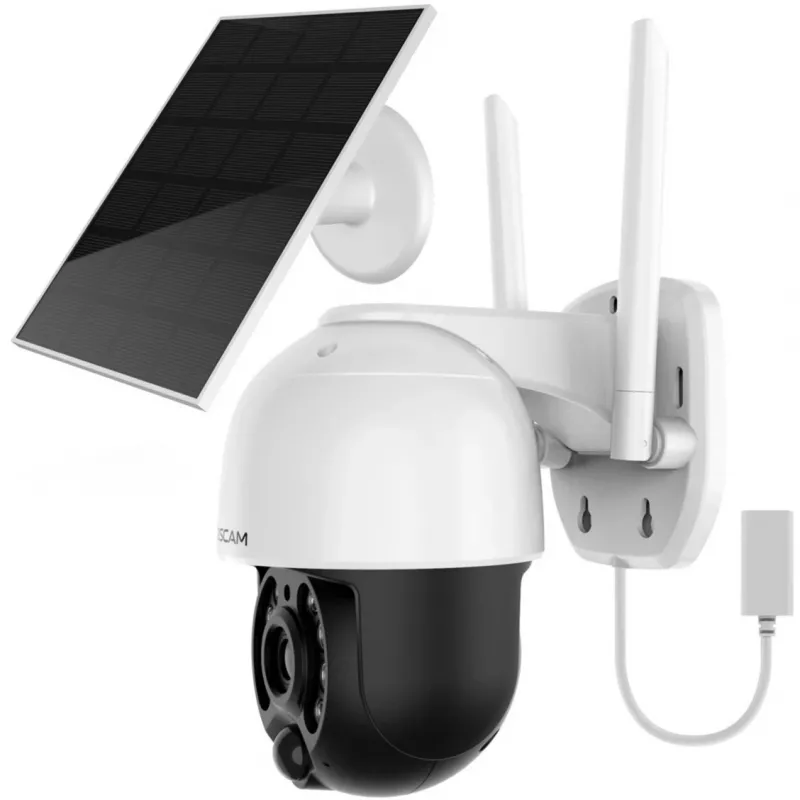 IP drošības kamera Foscam B4 Dome 4 MP (2560×1440), Wi‑Fi 2.4 GHz, IP65, Saules + Akumulators 5000 mAh, 355° panoramēšana, 90° sasvēršana