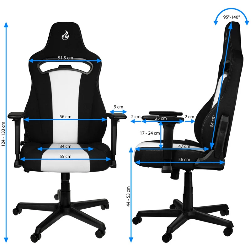 Nitro Concepts E250 polsterēts sēdeklis, polsterēta atzveltne
