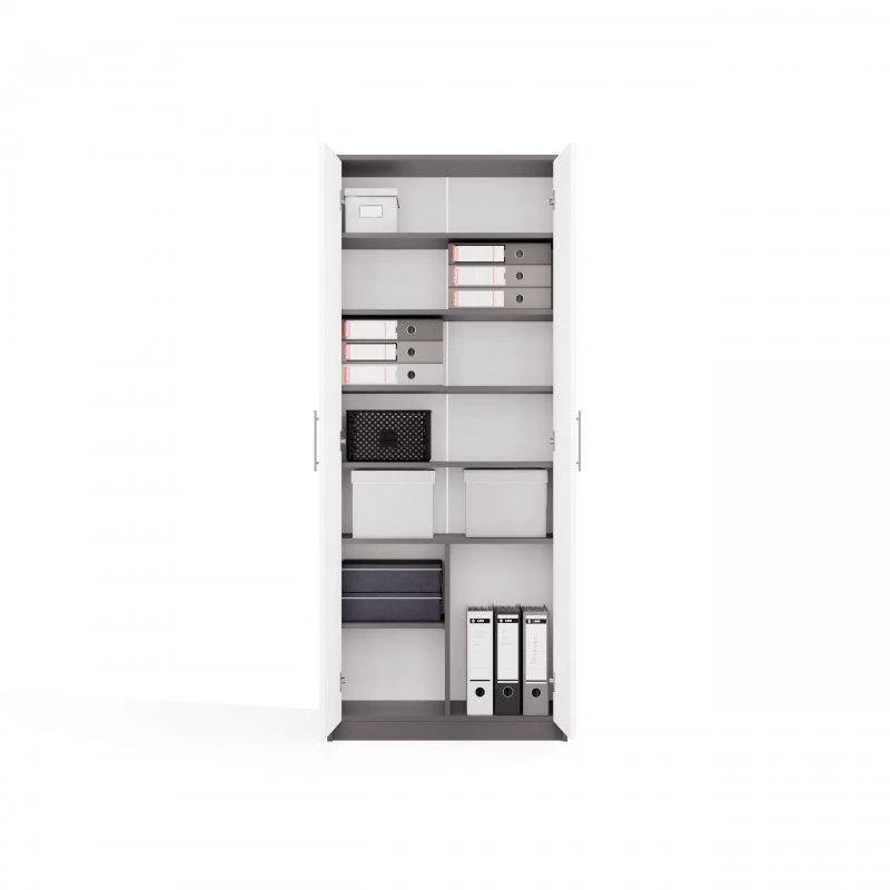 OLIV 2D CLOSED SHELVING UNIT, ANTHRACITE/Balts SET