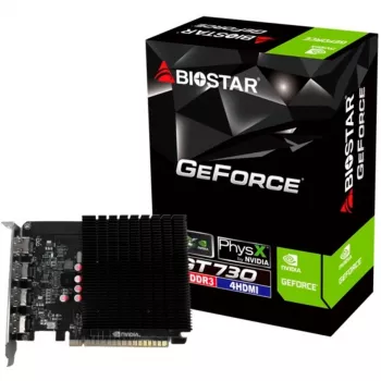 Galda grafiskā karte BIOSTAR GeForce GT 730 4 GB GDDR3, 64 biti, PCIe 2.0, 902 MHz GPU