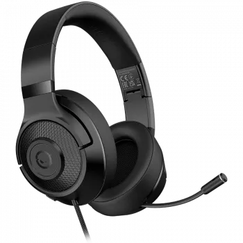 LORGAR Noah 101, Gaming austiņas ar mikrofonu, 3,5 mm ligzdas savienojums, kabeļa garums 2 m, salokāms dizains, PU ādas ausu spilventiņi, izmērs: 185*195*80 mm, 0,245 kg, melns