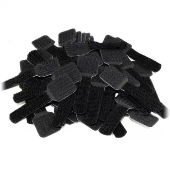 LABEL THE CABLE PRO Sienas Velcro Kabeļu Turētāju Komplekts 50 gab. - melns