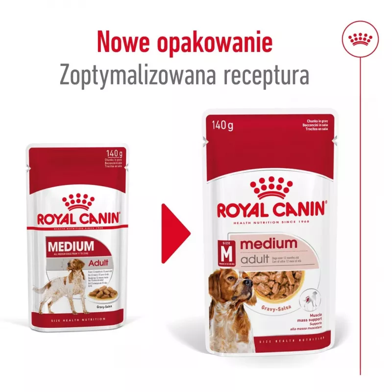 ROYAL CANIN SHN Medium Adult mērcē - mitrā barība pieaugušiem suņiem - 10x140g
