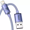 Baseus Crystal Shine kabelis USB uz Lightning, 2,4A, 2m (violets)