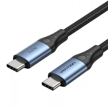 Vention USB 2.0 5A 240W 1m MELNS USB-C uz C kabelis