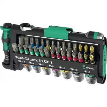 Wera Tool-Check Plus 1 mini sprūdrata, uzgaļu un bitu komplekts, 39 daļas (05049055001)