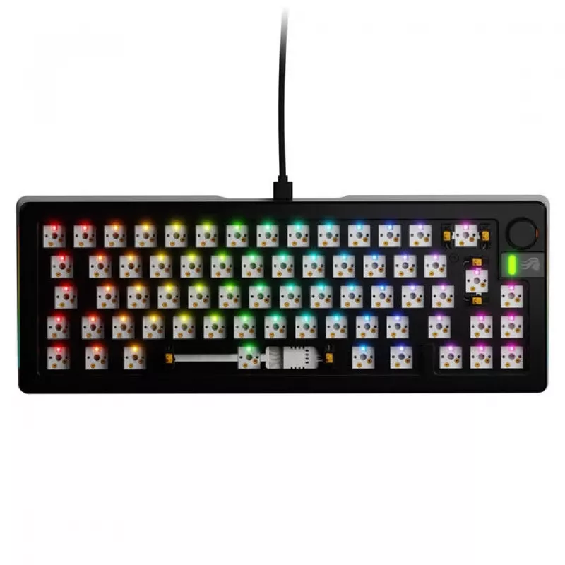 Mehāniskā tastatūra GLORIOUS GMMK 3 PRO Barebones 65% vadu USB RGB melna