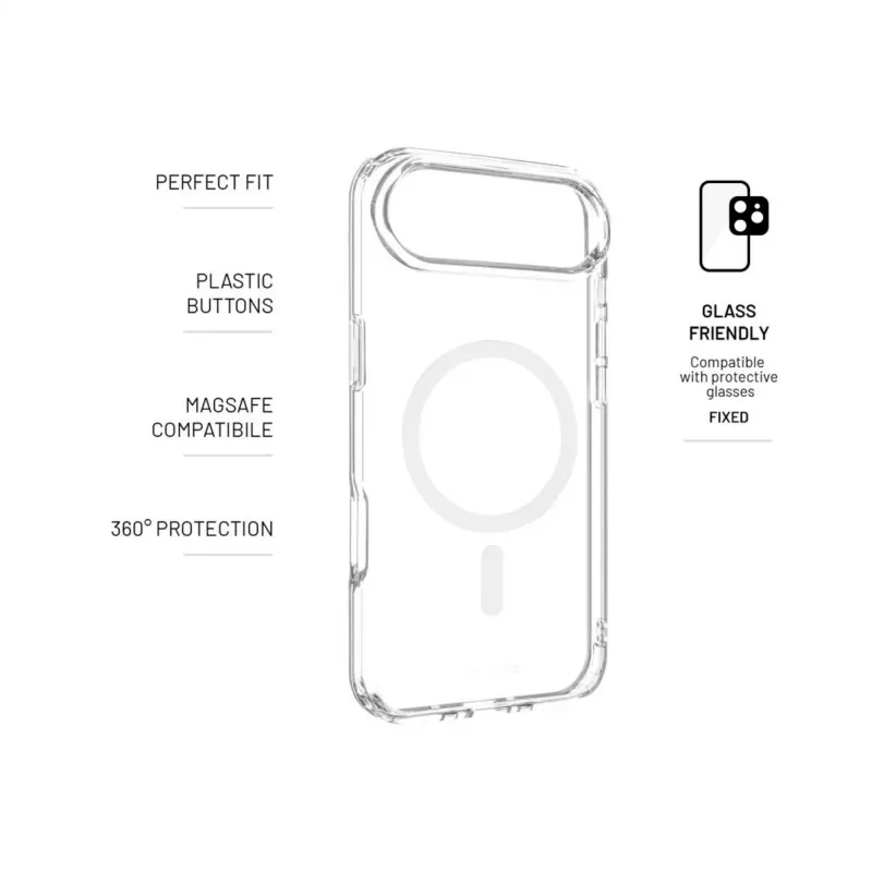 Aizsargājošs aizmugures vāciņš FIXED Apple iPhone Air — caurspīdīgs TPU iekšējais + PC ārējais, MagSafe atbalsts