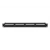Plākstera panelis 1U LANBERG PPUA-1024-B, 24 porti, Cat6a, U/UTP, 1U statnes, dziļums 102 mm, metāls, melns