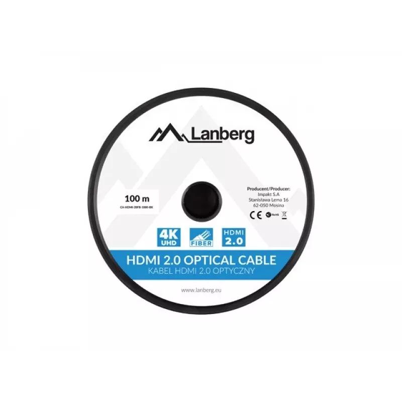 HDMI kabelis Lanberg CA-HDMI-20FB-1000-BK 100m
