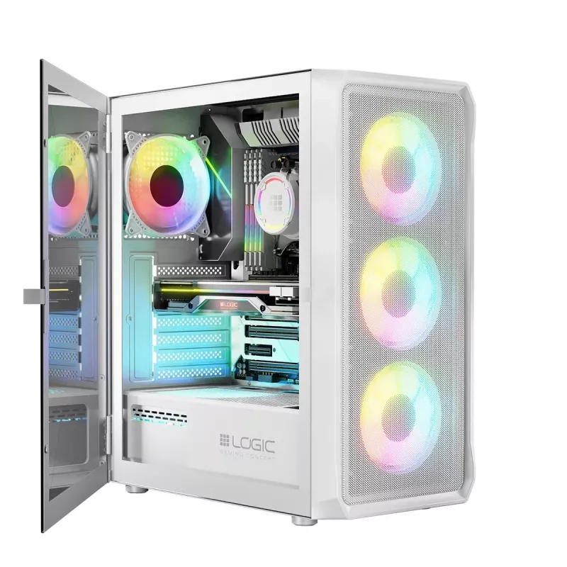 Logic PORTOS ARGB MINIDI USB 3.0 korpuss balts