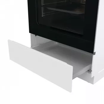 Brīvi stāvoša gāzes plīts Gorenje GG6A10WFFM, balta, 4 degļu plīts virsma, 72 L gāzes cepeškrāsns, rotējošas priekšējās vadības ierīces