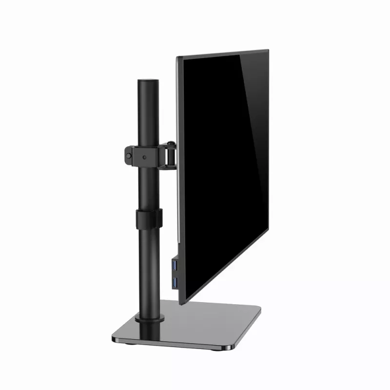 Monitora galda statīvs GEMBIRD MS-D1ST-03, pilnībā kustīgs 17–32 collu ekrāniem, tērauds, melns, VESA 75x75–100x100, 9 kg