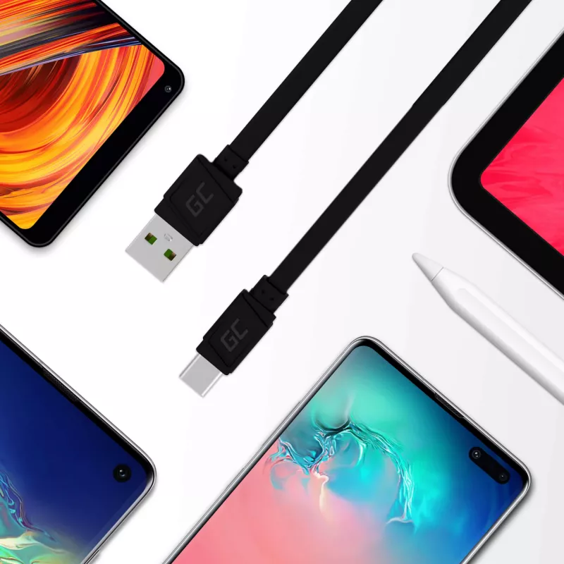 USB A uz USB C kabelis zaļa Cell KABGC03 — 0,25 m, melns, 480 Mbit/s