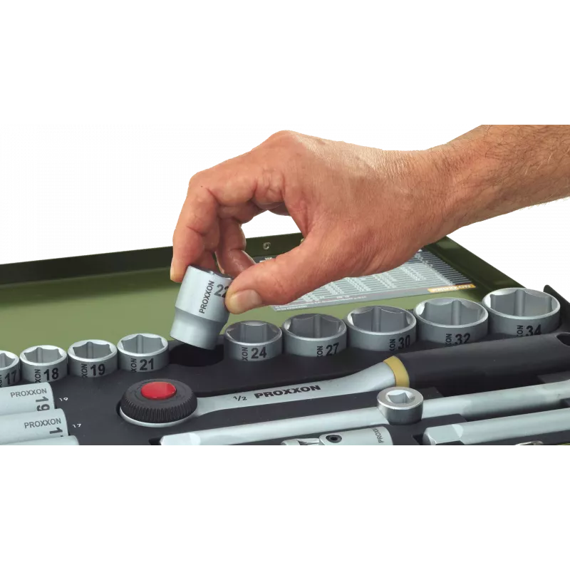Proxxon | Kontaktligzdu un sprūdrata komplekts, 3/8 collas | 65 gab.