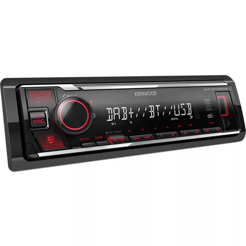 Elektronika KMM-BT408DAB, Melna, 1 DIN, 88 W, 4.0 kanāli, 50 W, 20 - 20000 Hz