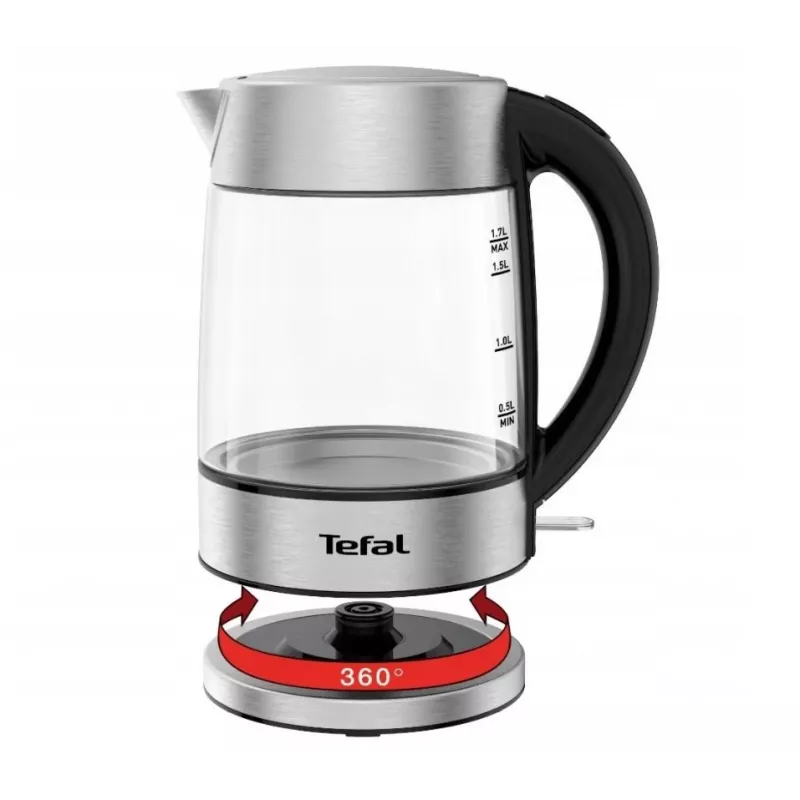 Tefal KI772D elektriskā tējkanna 1,7 l 2400 W Nerūsējošais tērauds, Caurspīdīga