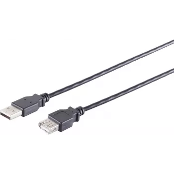 USB A uz USB A kabelis ShiverPeaks 13-24025, USB 2.0, 1 m, melns