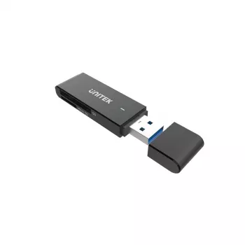 Karšu lasītājs Unitek Y-9327A USB 3.2 Gen 1 Type-A — MicroSD/SD, 2 sloti, 5000 Mbit/s, melns