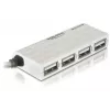 DeLOCK USB centrmezgls 87445 4 pieslēgvietu ārējais 480 Mbit/s Balts