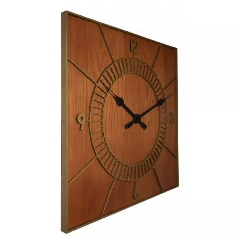 NeXtime klok 3112br Wood Square, 50x50 cm, sienas, brūns