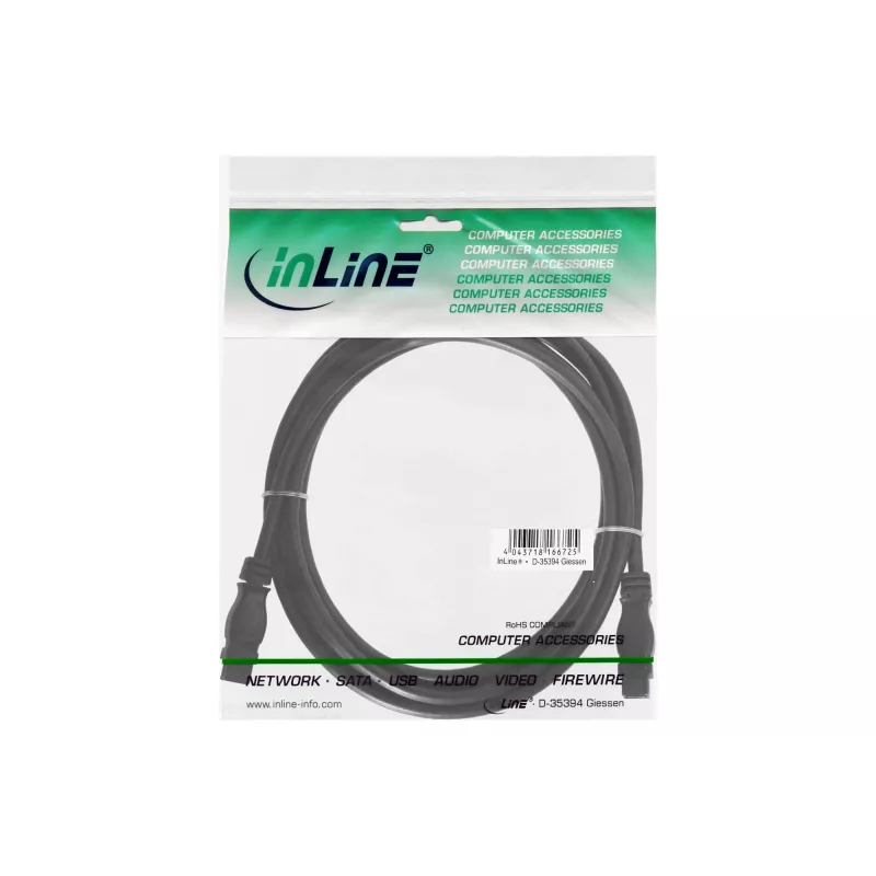 FireWire 800 kabelis InLine 39902 1.8 m vīr./vīr. melns