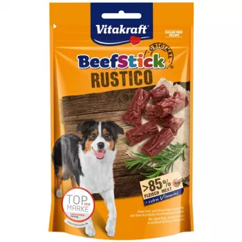 Vitakraft Beef Stick Rustico 55 g – košļājamais suņu našķis ar liellopa gaļas garšu, olbaltumvielas 30%, tauki 25%
