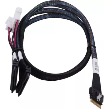 SAS kabelis ADAPTEC Microchip Technology 2305500-R SlimSAS ×8 uz 2×2SFF-8639 U.2, 0.8 m, melns