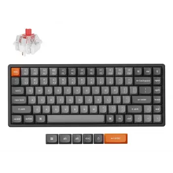 Keychron K2 Max tastatūra universāla USB RF bezvadu Bluetooth melna pelēka 75%