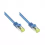 RJ45 komutācijas kabelis ar Cat.7 neapstrādātu kabeli un fiksatora aizsardzību (RNS®), S/FTP, PiMF, bez halogēna, 600MHz, OFC, zils, 30m, Good Connections® (8070R-300B)