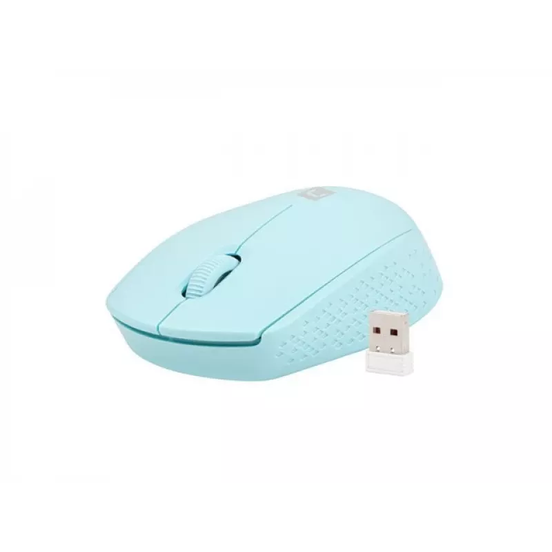 Bezvadu pele abām rokām NATEC STORK — Bluetooth + USB Type-A, 1600 DPI, 3 pogas, gaiši zila