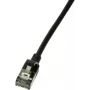 LogiLink CQ9033S RJ45 tīkla kabelis, savienojuma kabelis CAT 6a U/FTP 1,00 m melns, īpaši plāns, liesmu slāpējošs
