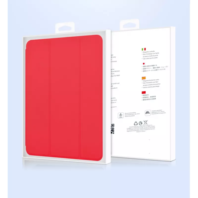 Planšetdatora ādas maciņš Devia iPad Air 2019 / iPad Pro 10.5 ar Apple Pencil slotu, sarkans