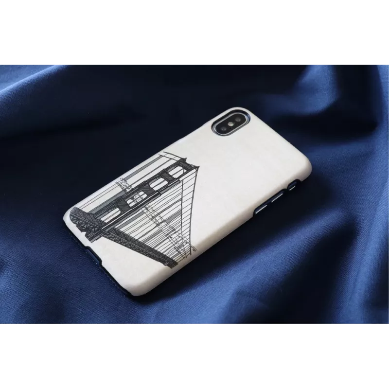 Telefona maciņš man and wood iPhone X/XS, rokas tilta dizains, melns