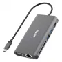 UNITEK uHUB O8+ Vadu USB 3.2 Gen 1 Type-C pelēks 100W Power Delivery