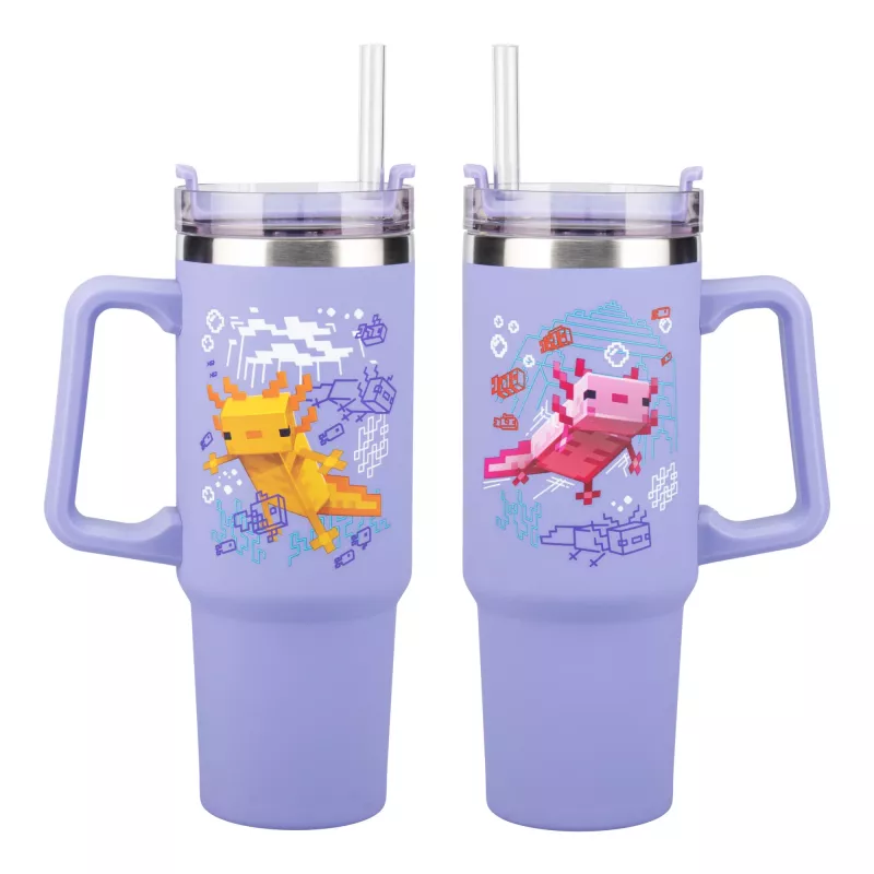 Paladone Minecraft purpura termokrūze ar salmiņu, 900 ml