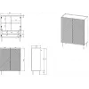 Plauktu bloks cama meble ONDA 2D2SZ grāmatu skapis 98×45×127 cm melns