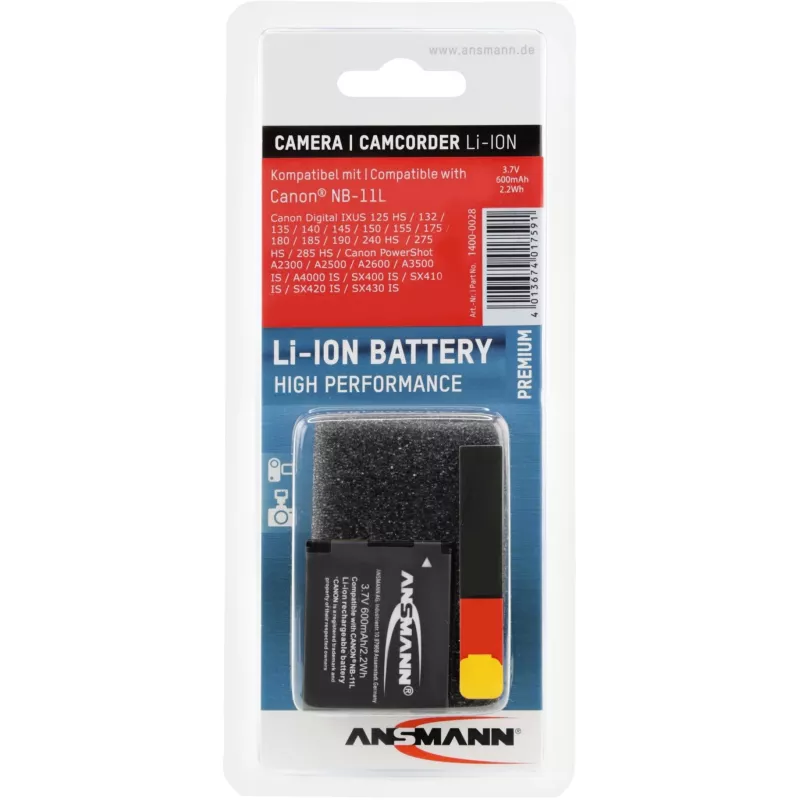 Baterija Ansmann A-Can NB-11L litija jonu 600 mAh