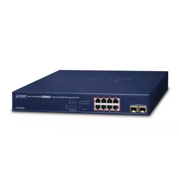 PLANET GS-4210-8P2S tīkla slēdzis pārvaldāms Gigabit Ethernet (10/100/1000) Power over Ethernet (PoE) 1U zils