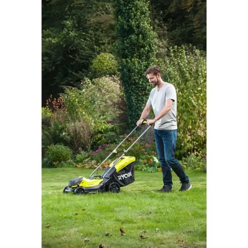 Ryobi OLM1833B zāles pļāvējs, stumjamais zāles pļāvējs, akumulators, melns, zaļš