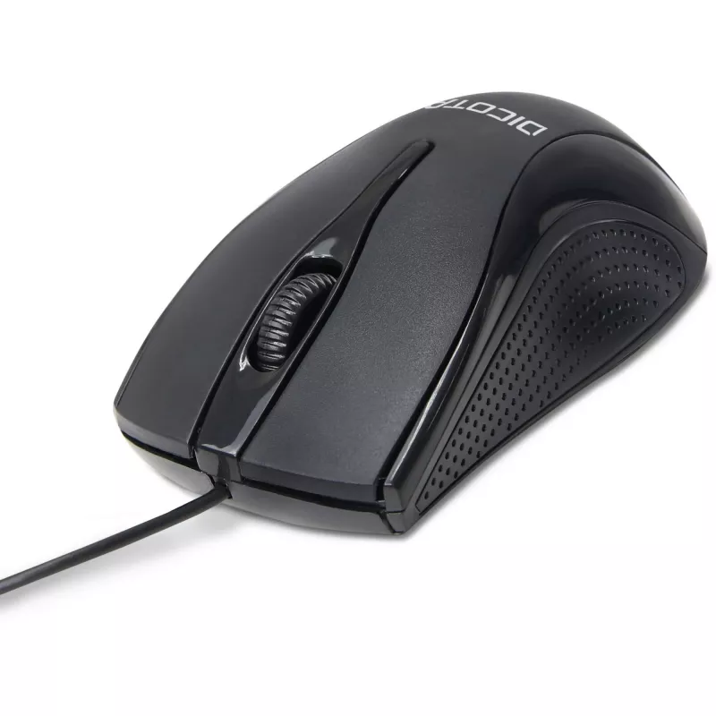 DICOTA - Pele - piemērota abām rokām - Lāzers - 3 pogas - Vadu - USB - Melna (D32011)