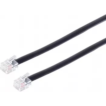 S/CONN 3m RJ12 melns caurspīdīgs ShiverPeaks