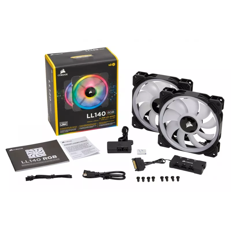 CORSAIR LL140 RGB 140 mm ARGB korpusa ventilators 2 gab. komplekts